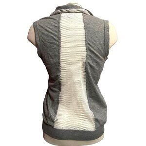 Fabletics Grey Knit Mock Neck Active Top Sz XS Mesh with Front Pockets Active Ca